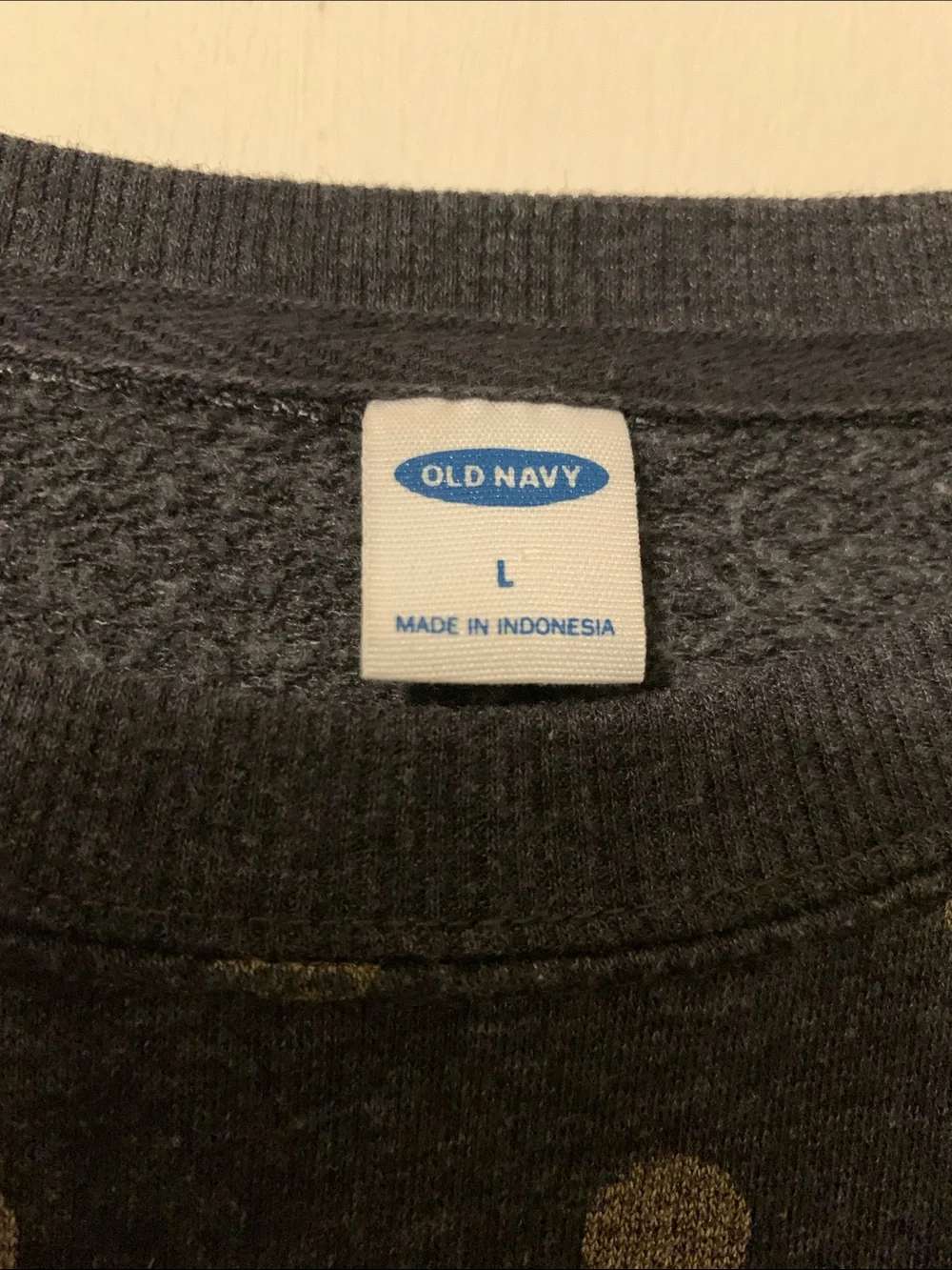 Old Navy Charcoal Crewneck Sweatshirt with Cream Polka Dots